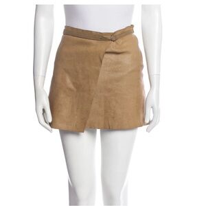 Helmut Lang 100% lamb leather beige mini skirt
